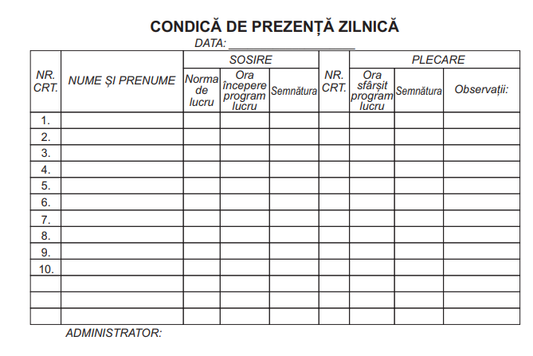 Condica prezenta A5