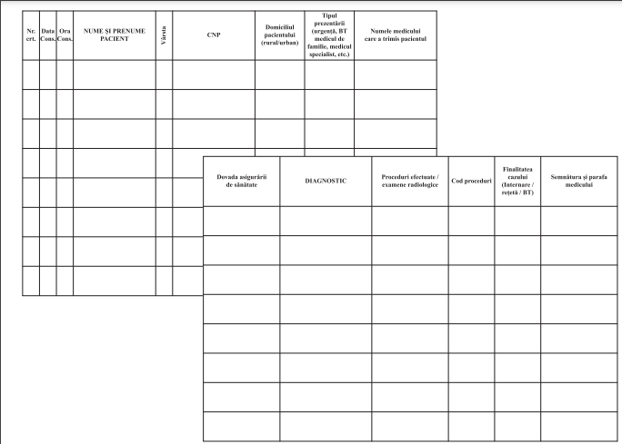 Registru consultatii medicale