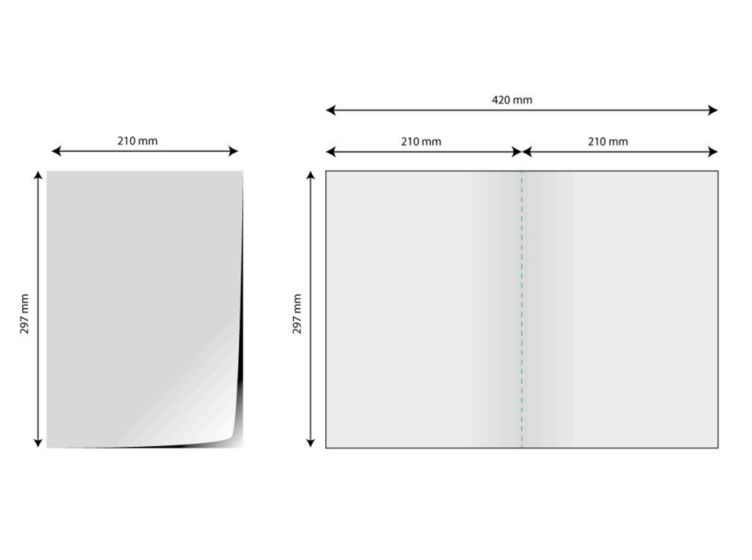 Pliante A4 (format închis) - deschis A3