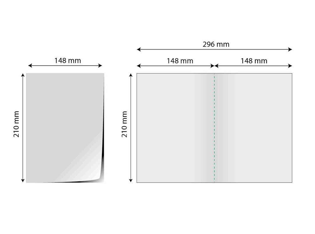 Pliante A5 (format închis) - deschis A4