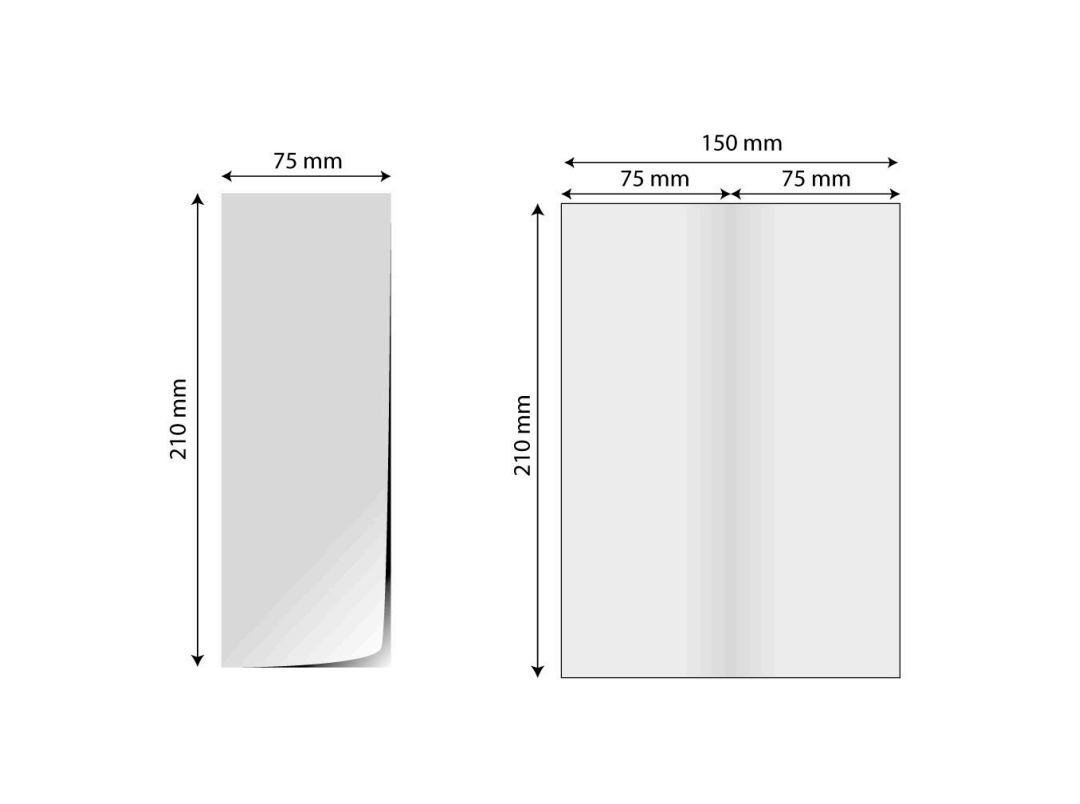 Pliante 1/2 A5 (format închis) - deschis A5