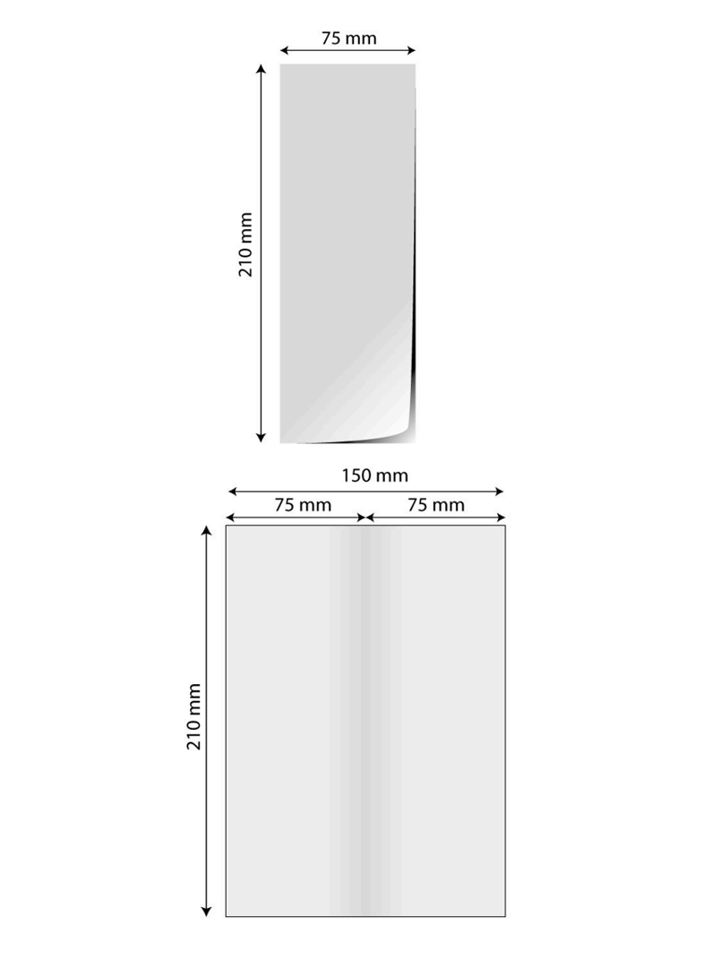 Pliante 1/2 A5 (format închis) - deschis A5