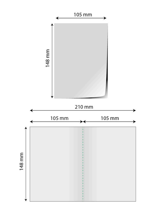 Pliante A6 (format închis) - deschis A5