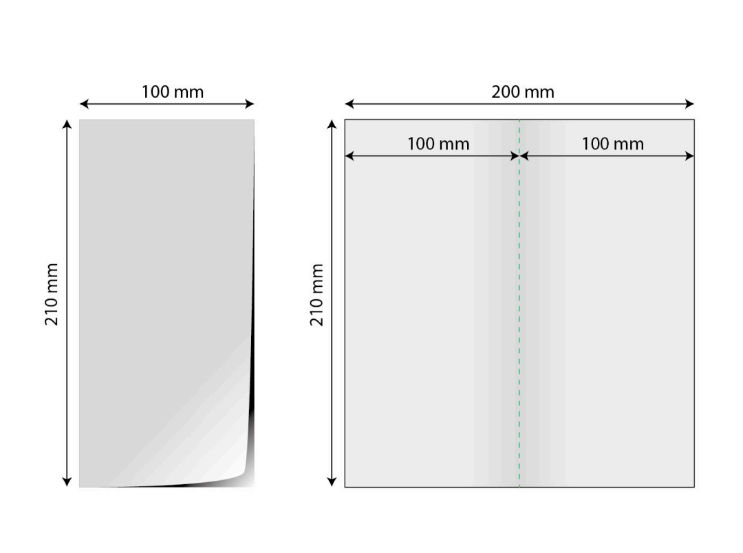 Pliante 1/3 A4 bifold (format închis) - deschis 20x21 cm