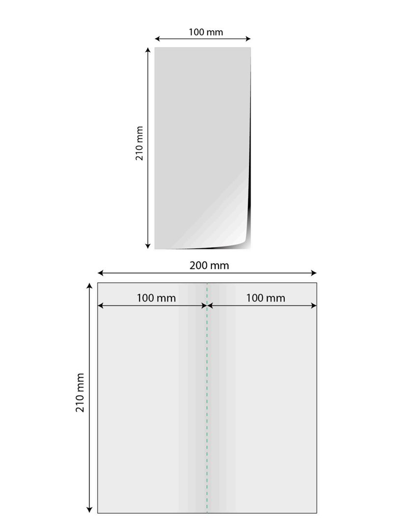 Pliante 1/3 A4 bifold (format închis) - deschis 20x21 cm